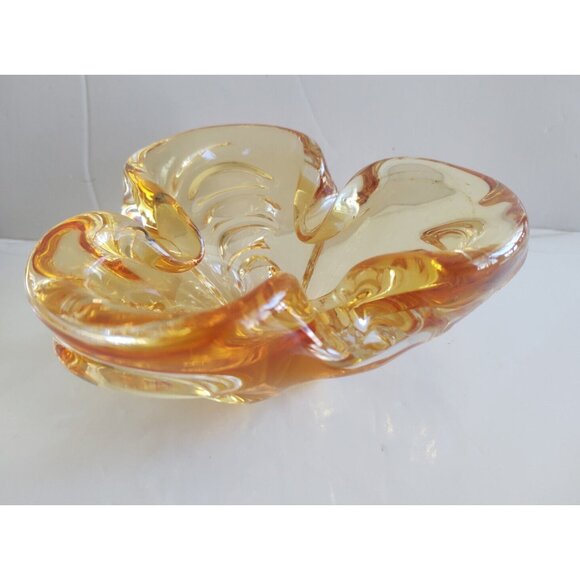 Vintage Chalet Canada Art Glass Amber Bowl 1960's - Picture 1 of 11